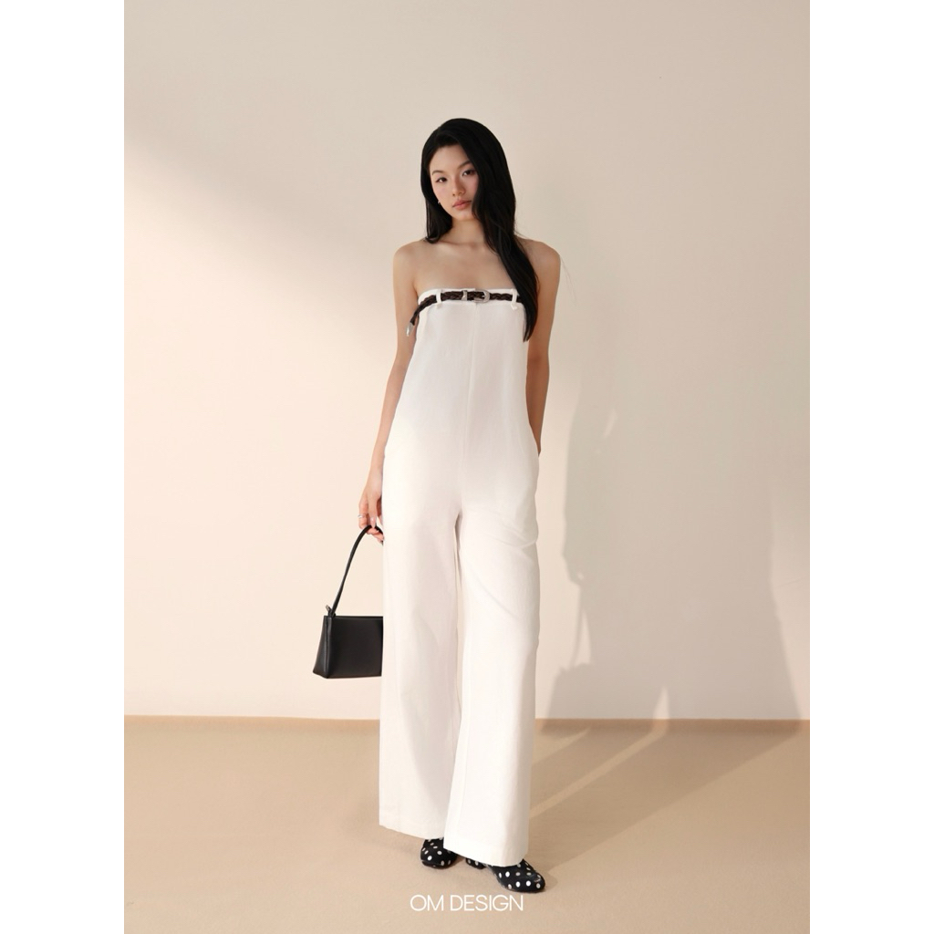 Jumpsuit linen dáng dài ống đứng - Alina Jumpsuit (+% phí sàn) - By OM Design