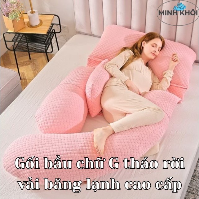 Gối bà bầu chữ G nâng đỡ bụng bầu giảm đau lưng hiệu quả cho mẹ bầu