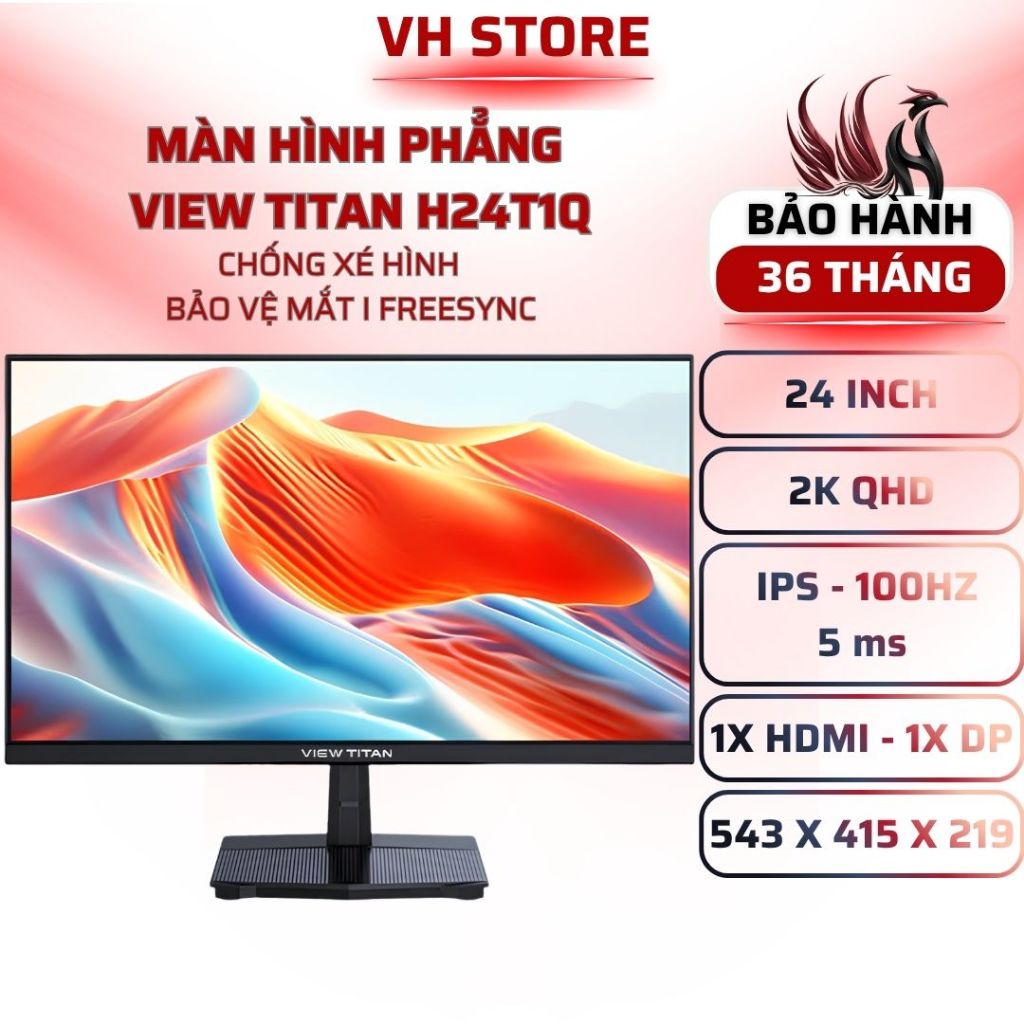 Màn Hình Titan Army H24T1Q 24 Inch 2K IPS 100Hz - BẢO HÀNH 36 THÁNG - VHSTORE