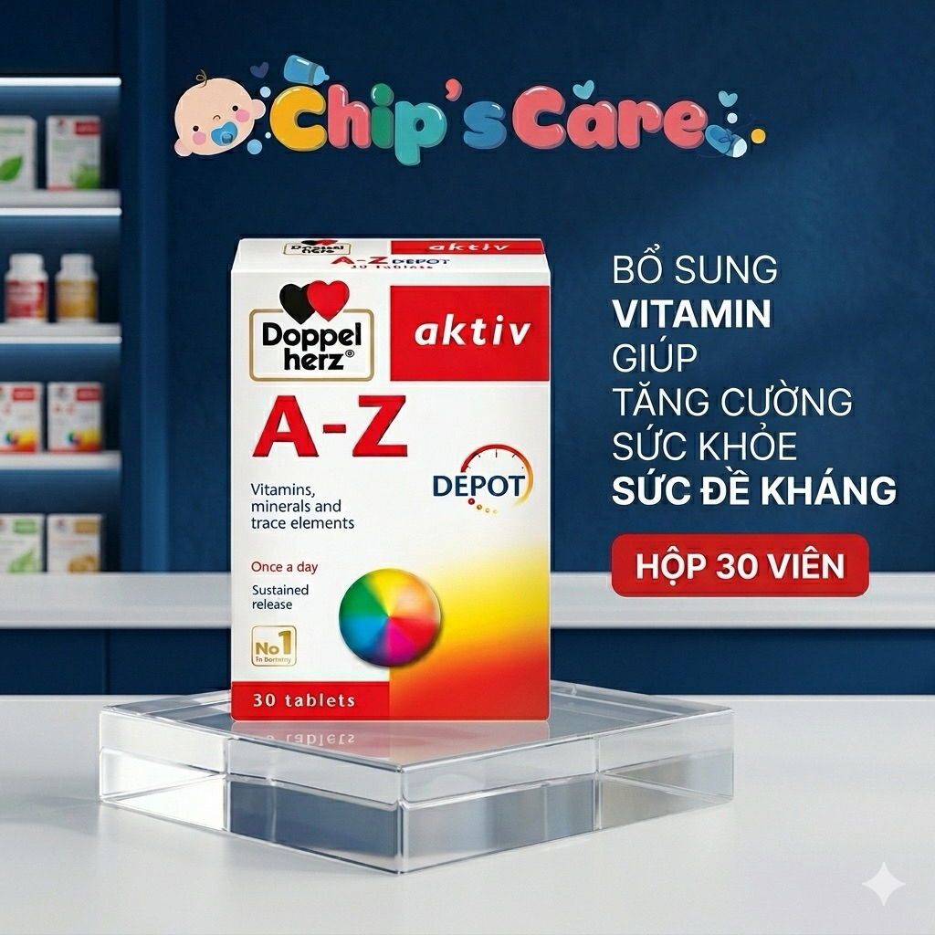 Vitamin tổng hợp tăng cường sức khỏe đề kháng Doppelherz Aktiv A-Z Depot (Hộp 30 viên)