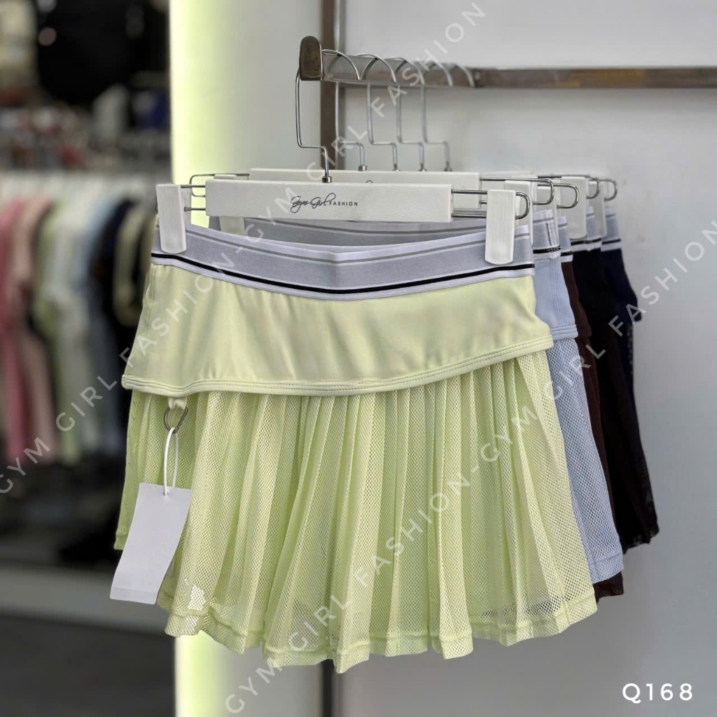 [Cosleaf] Chân Váy Q168 Thể Thao Lưới Phối Viền Năng Động Chơi Pick, Tennis, Goft G-Fashion