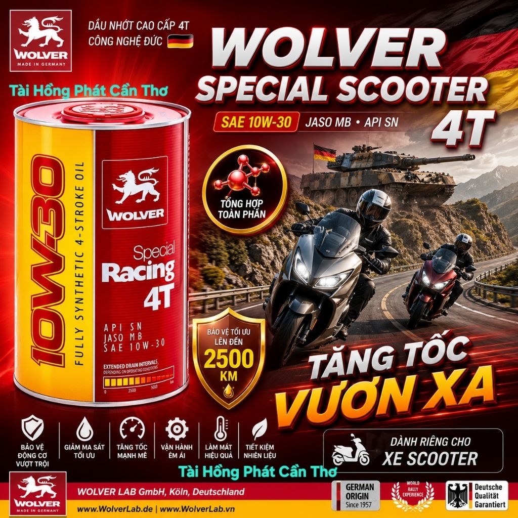 Dầu Nhớt Wolver Special 10w30 xe tay ga.