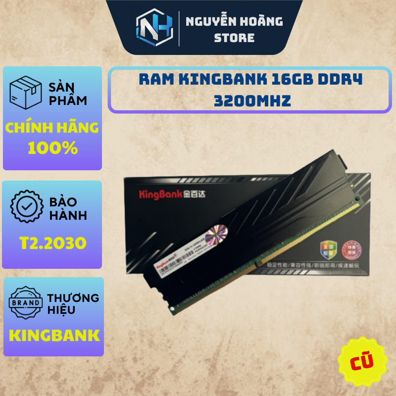 RAM Kingbank 16GB DDR4 3200MHz Cũ