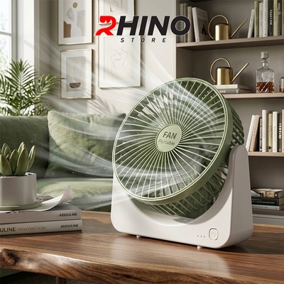 Quạt Tích Điện Để Bàn Thông Minh Rhino F105 - Gió Mạnh, Gấp Gọn, 3 Cấp Độ Gió