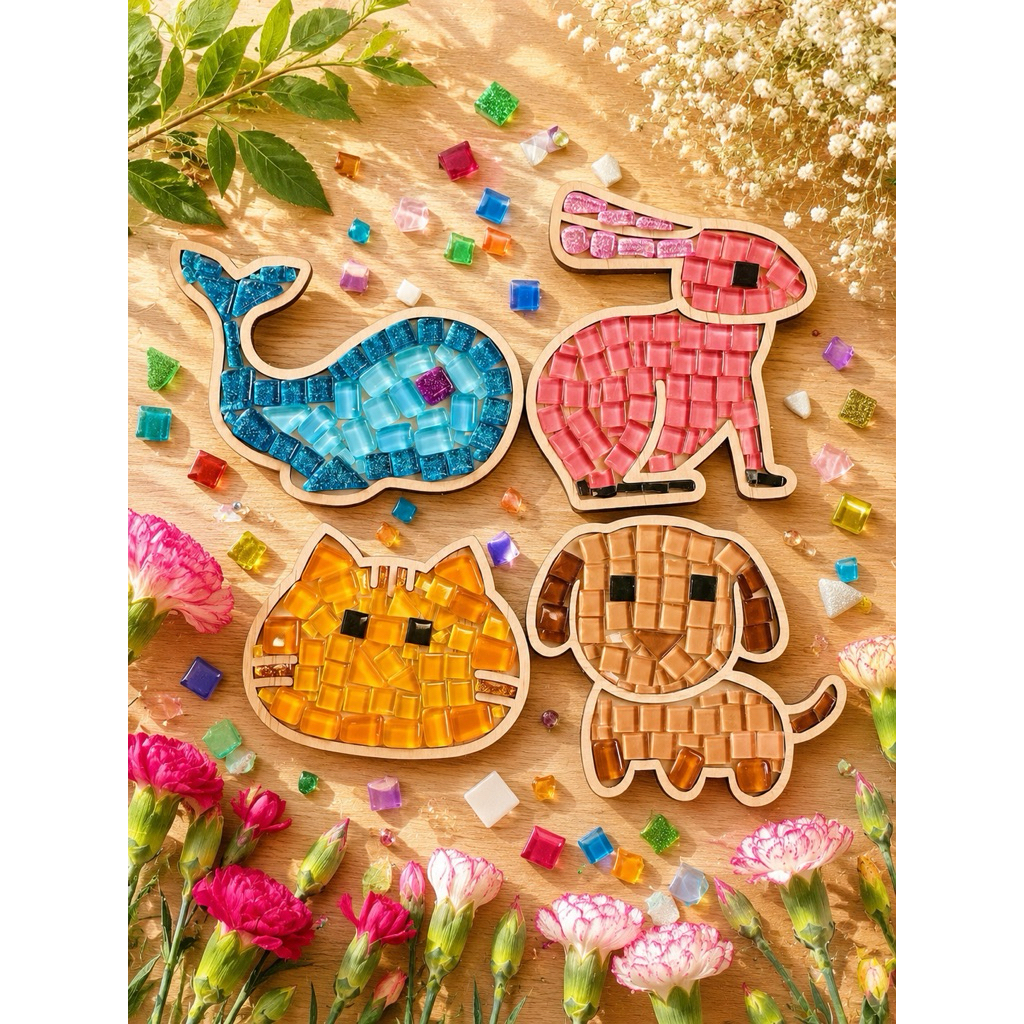 Bộ Kit DIY khung hoạt hình mosaic- Làm Quà Tặng, đính đá Mosaic handmade, trang trí, DIY sáng tạo