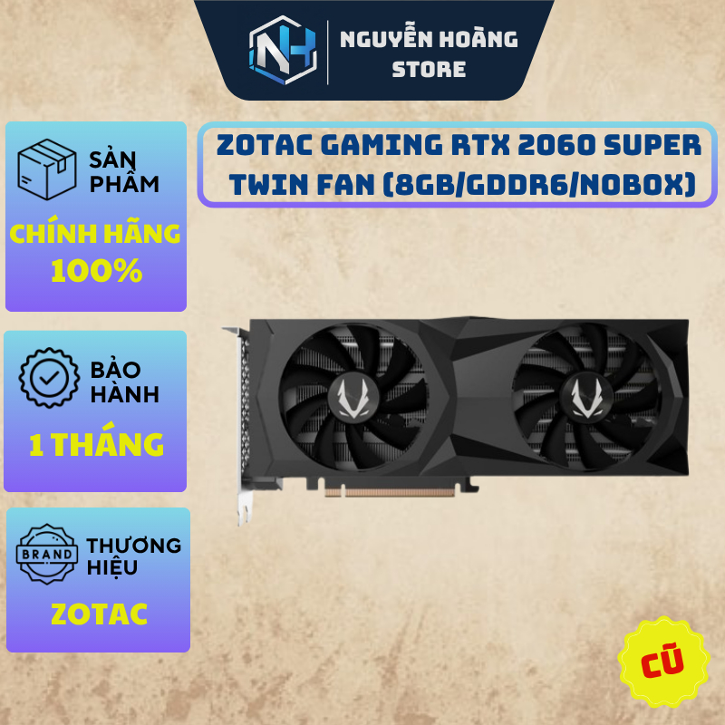 VGA card màn hình  Zotac 2060 Super Gaming Twin Fan 8GB cũ