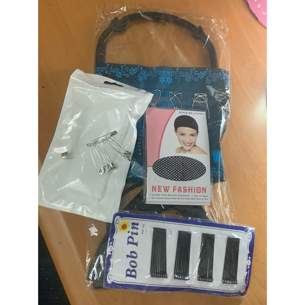 Combo Wig Cap/Giá đỡ wig/kẹp tăm/ghim băng