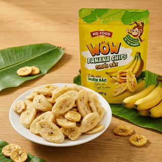 Chuối sấy Minh Dương Food thơm ngon healthy giòn tan nguyên chất túi zip ăn vặt làm quà tiện lợi