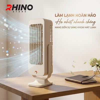 Quạt Đặt Bàn Cánh Đôi Rhino F403 Động Cơ Tua Bin Kép Mới Nhất, Siêu Gió - Cực Mát - Yên Tĩnh - Điều Chỉnh 3 Cấp Độ