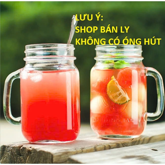[HÀNG CAO CẤP] Ly Quai 480ml Nắp Nhôm Có lổ