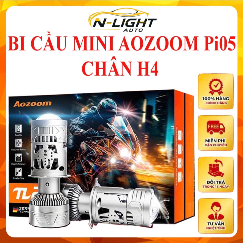 Bi Cầu Mini Aozoom Pi05 - Bi Cầu Led Mini H4 Aozoom π05 Thế Hệ Mới - BẢO HÀNH 18 THÁNG- HÀNG CHÍNH H