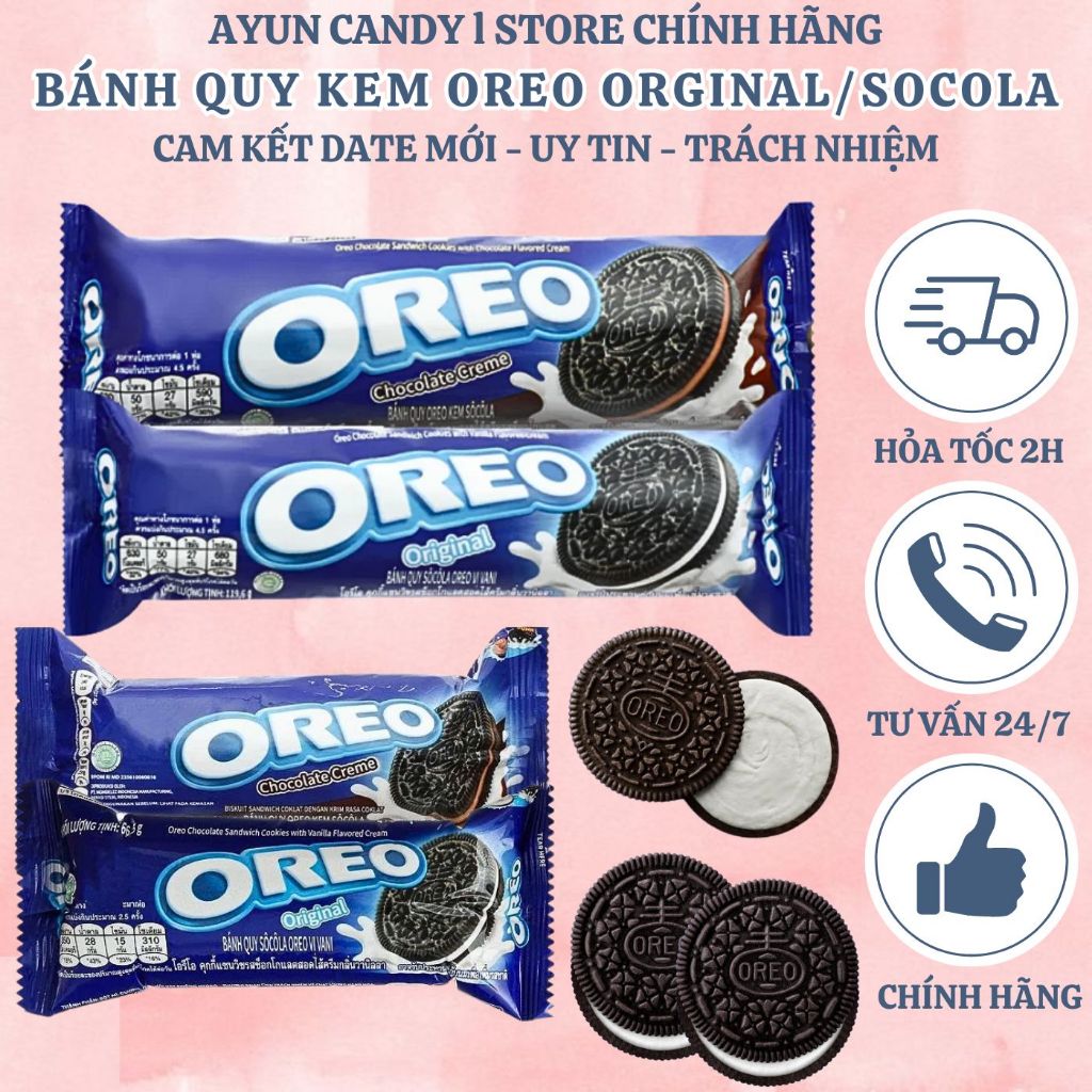[COMBO 5 GÓI] Bánh Quy Nhân Kem Oreo Gói 61G/105G - Bánh Quy Oreo Nhân Kem - Bánh Oreo