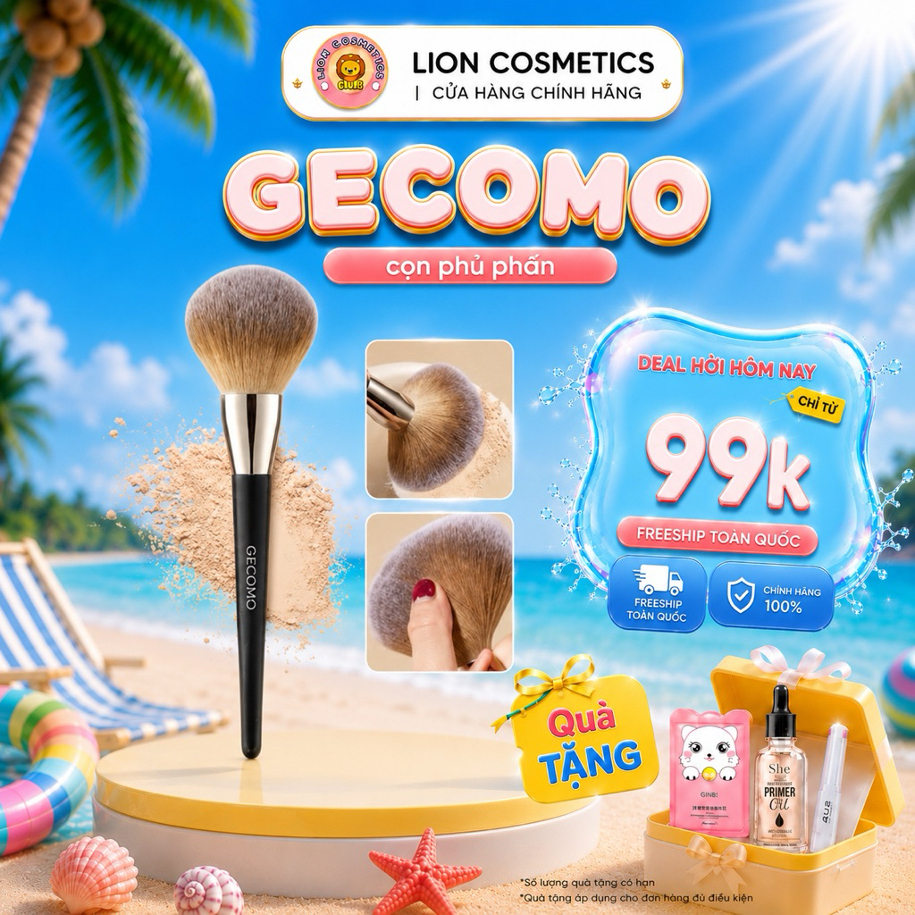 [Gecomo] Cọ Phủ Phấn Chuyên Nghiệp Siêu Mềm
