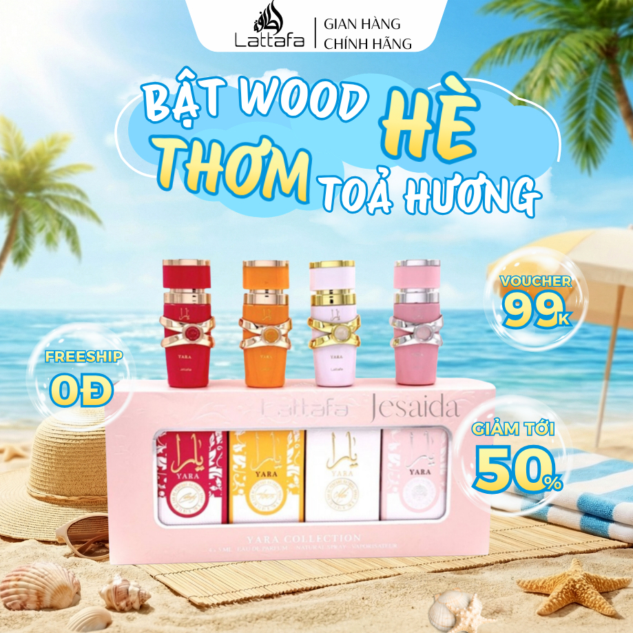 Set 4 Chai Nước Hoa Lattafa Yara Mini Size 25ML - Yara Tous, Yara Candy, Yara & Yara Moi
