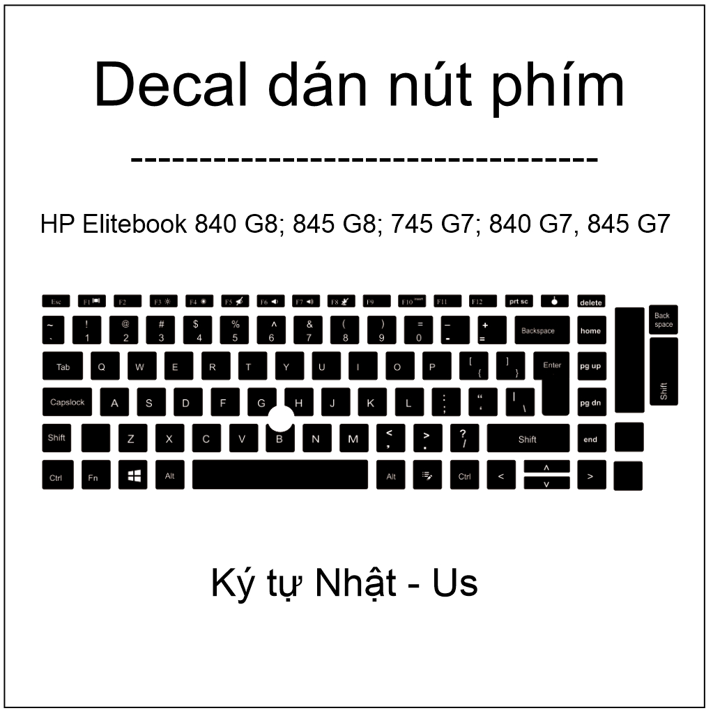 Decal dán nút phím cho máy HP Elitebook 840 G8; 845 G8; 745 G7; 840 G7, 845 G7