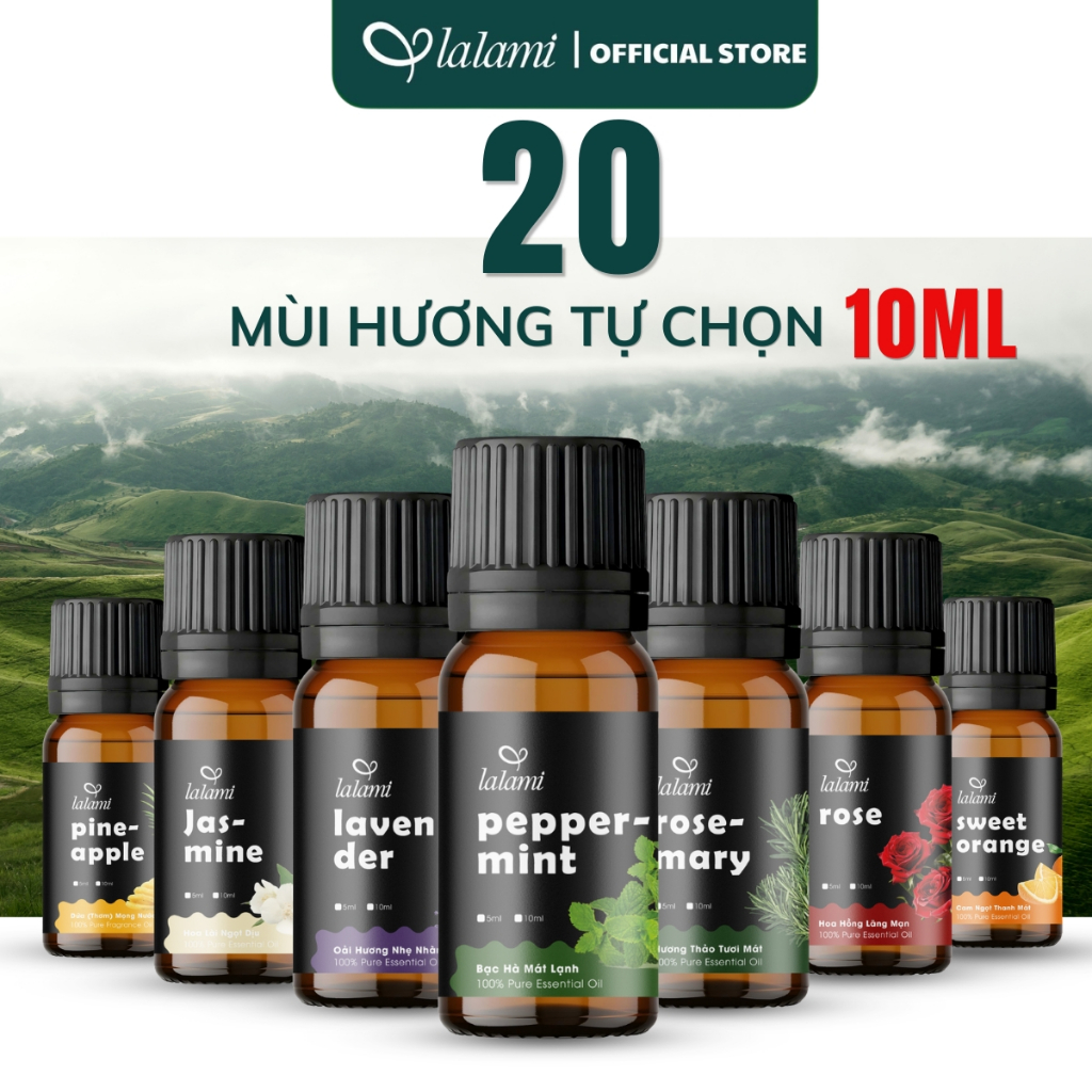 [ 10ml ] Tinh dầu thiên nhiên - Tự chọn mùi -  Đuổi muỗi - Khử mùi - Thư giãn - Ngủ ngon