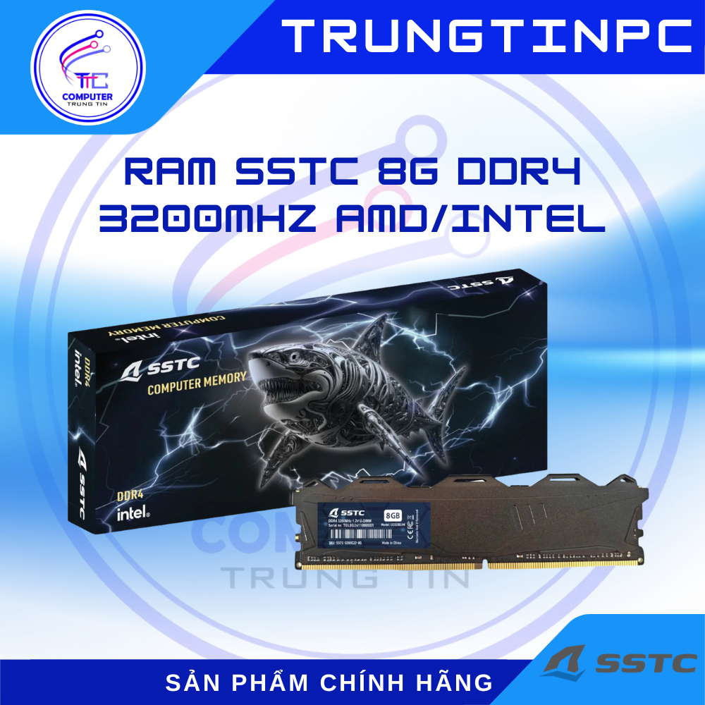 RAM PC SSTC 8GB DDR4 3200MHz AMD/intel (U3200A-C22-8GB)  - Chính hãng, BH 36T
