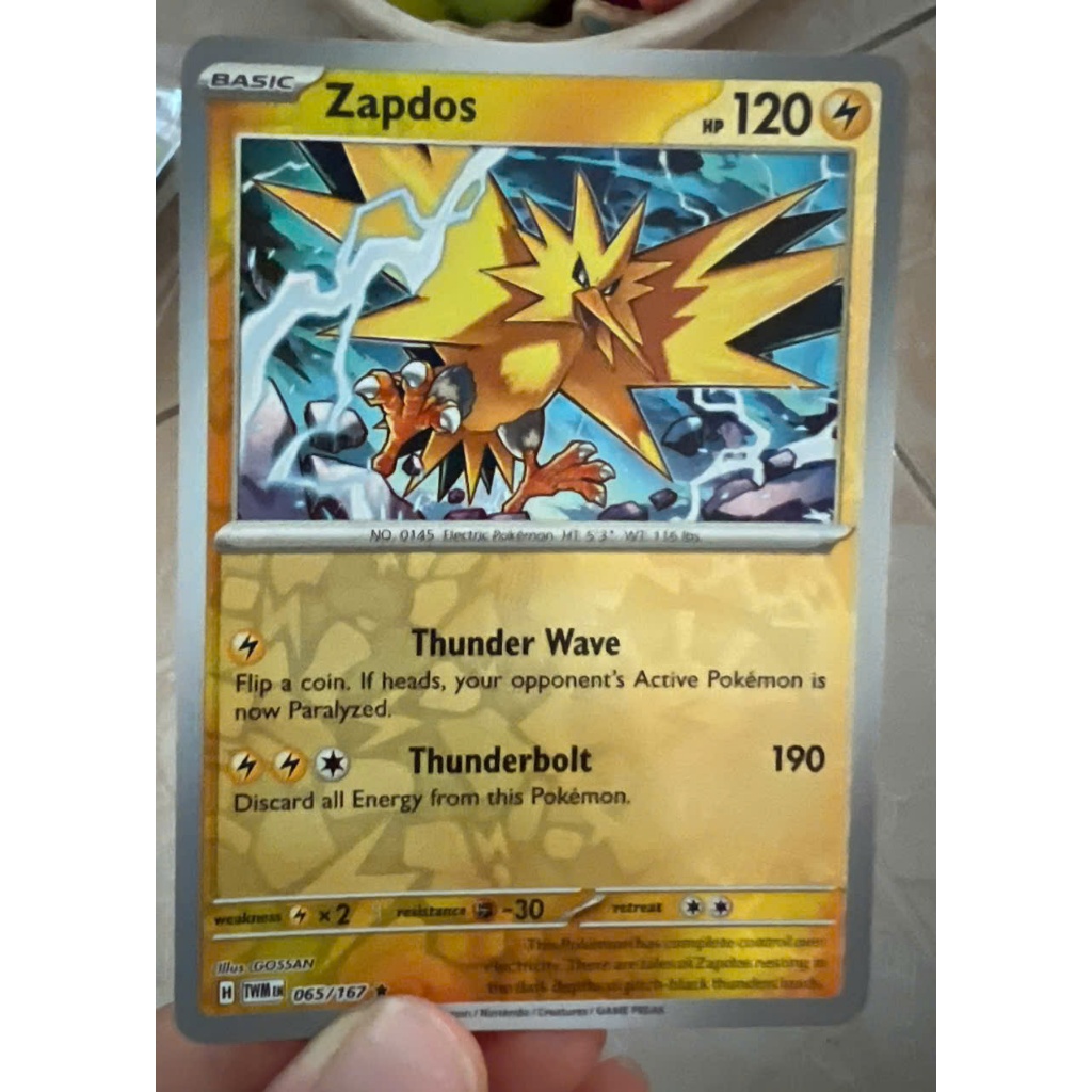 [711254] Pokemon Twilight Masquerade Holo Rare 065/167 Zapdos
