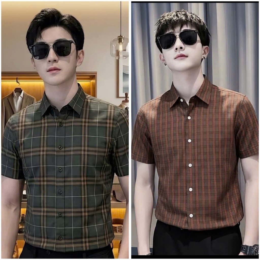 Áo sơ mi nam sọc caro chất vải mềm mịn thoáng mát lịch lãm-GIN MAN STORE