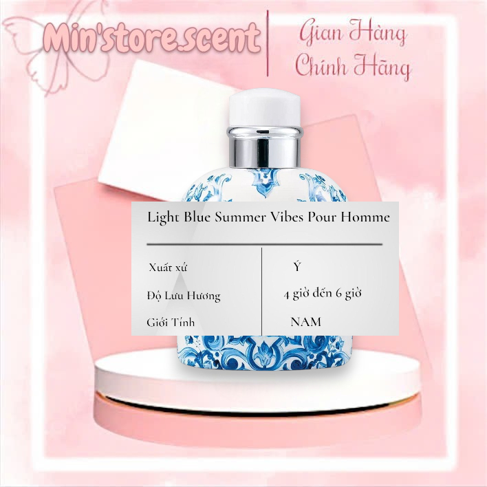 Nước hoa Nam Min'store.Scent Light Blue Summer Vibes Pour Homme EDT 125ML