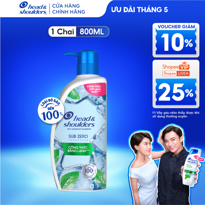 Dầu Gội Sạch Gàu HEAD & SHOULDERS Sub Zero Băng Lạnh - Chai 800ml