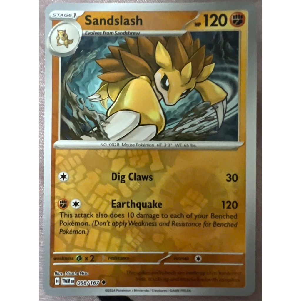 [711254] Sandslash 098/167 NM / M - Twilight Masquerade Pokemon