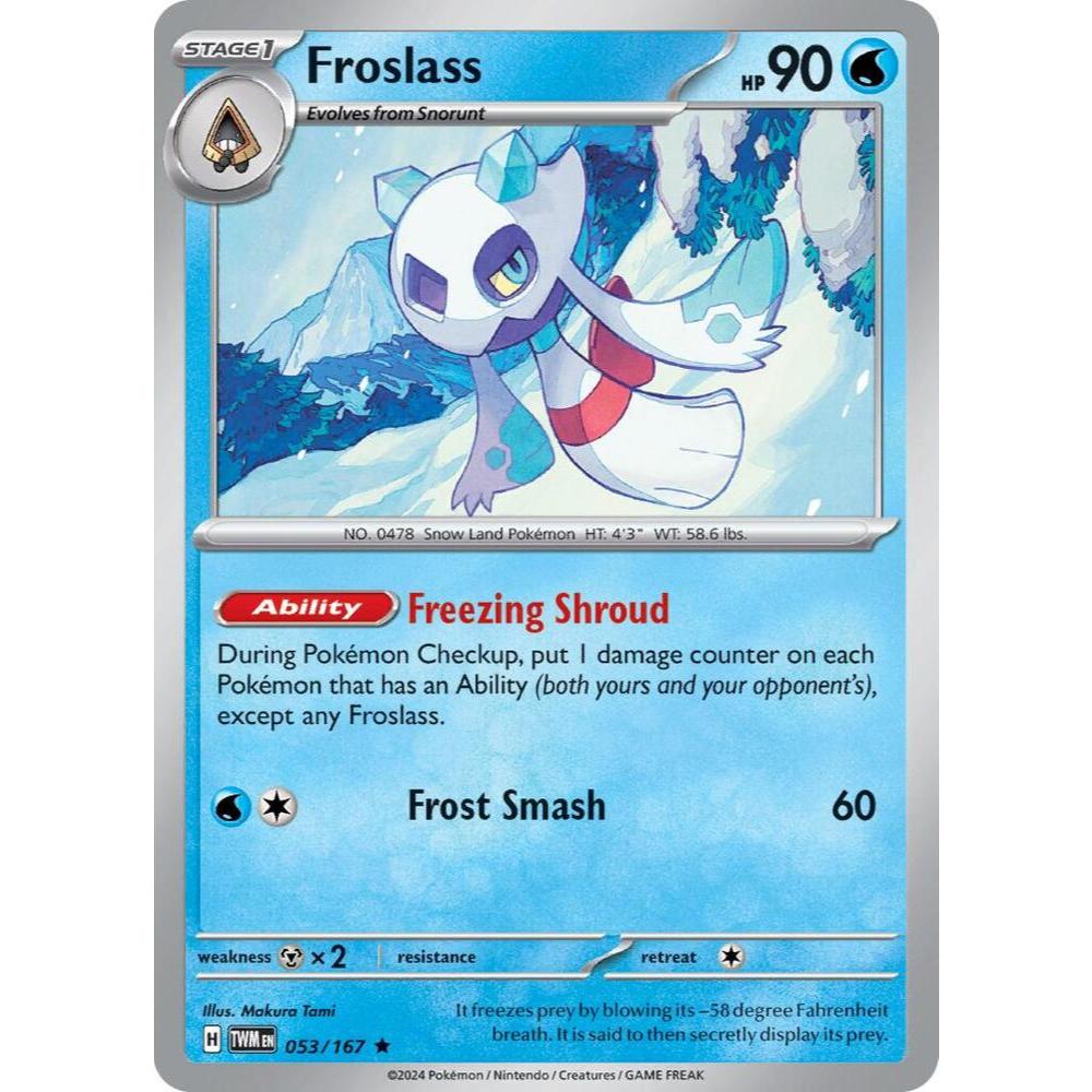 [711254] Pokemon Froslass #053/167 English Twilight Masquerade Holo Rare