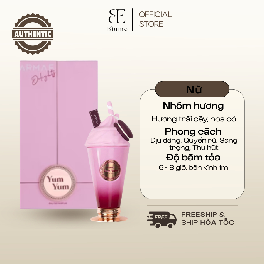 [FULL 100ML] Nước hoa Nữ Delights Yum Yum EDP mùi thu hút - Blume Tiệm Nước Hoa