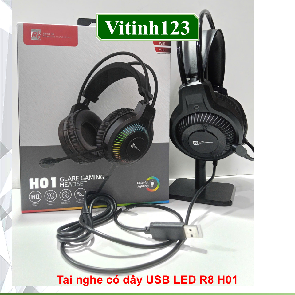 Tai nghe có dây USB LED R8 H01 H02 H03 H04 H05