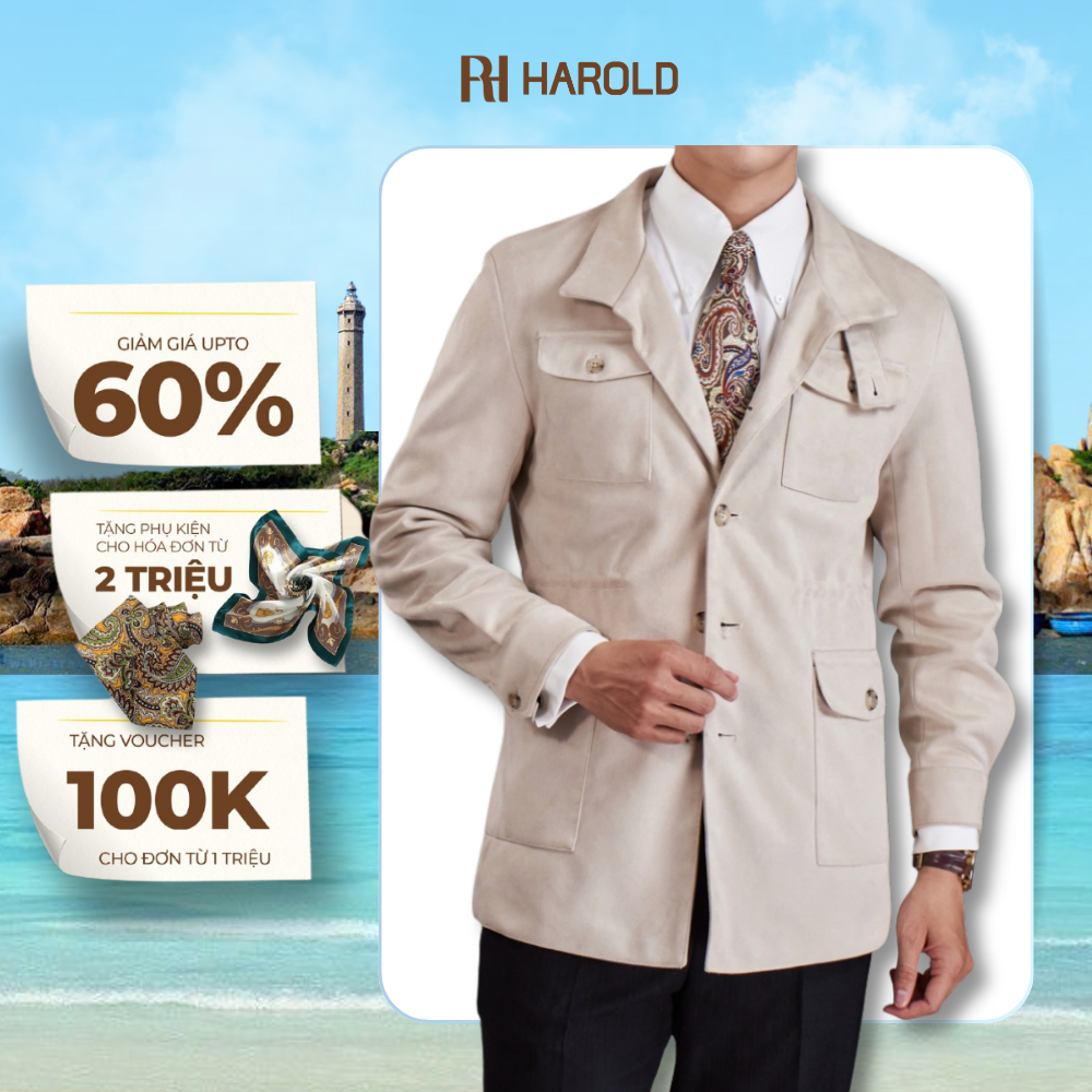 Áo Khoác Nam Da Lộn Cao Cấp Harold Safari Jacket Season 2 Vải Dày Dặn Giữ Ấm Tốt, Nhiều Túi, Chống N