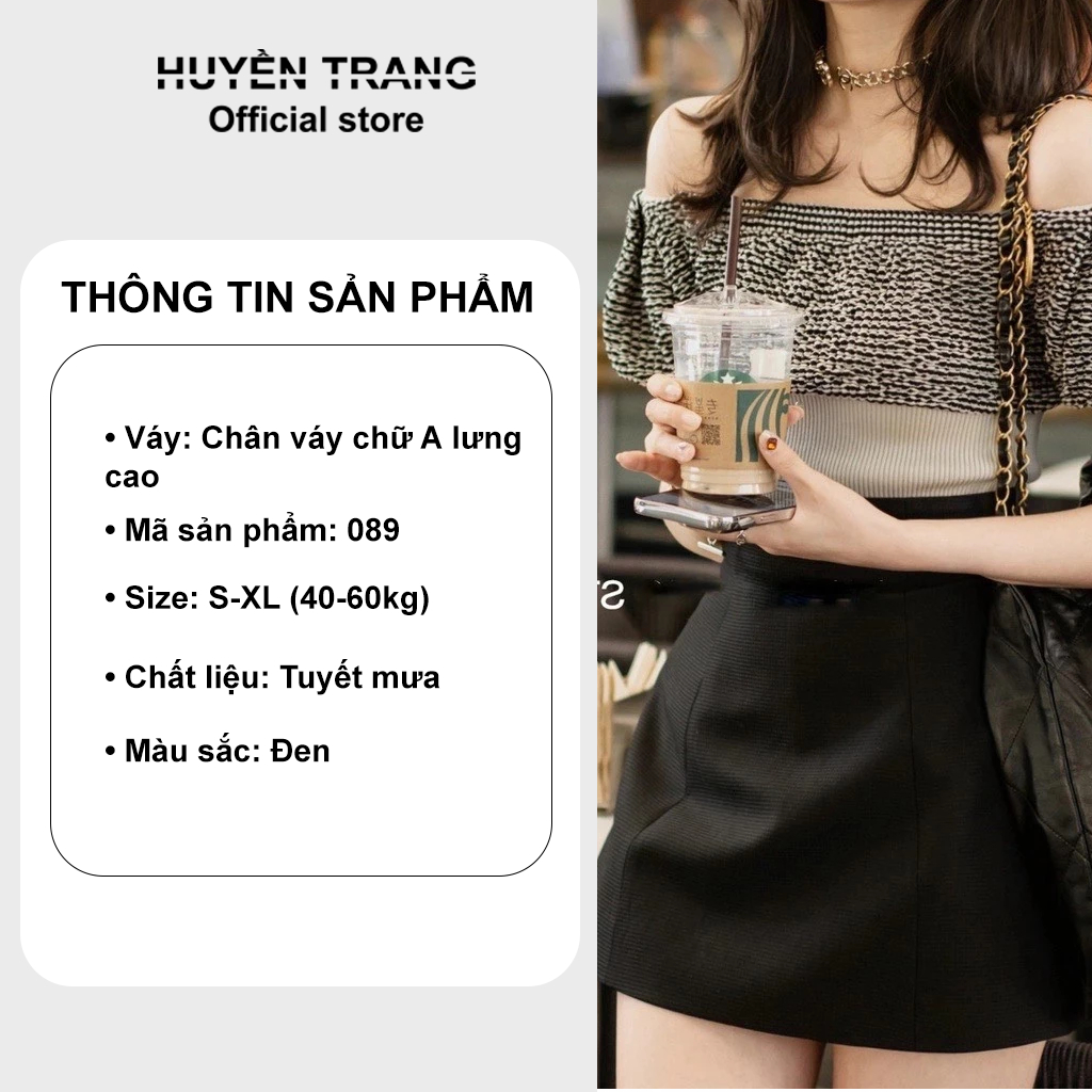Chân váy A ngắn lưng cao dáng công sở ôm xòe - Chân váy chữ A cạp liền có quần trong M089 | BigBuy360 - bigbuy360.vn