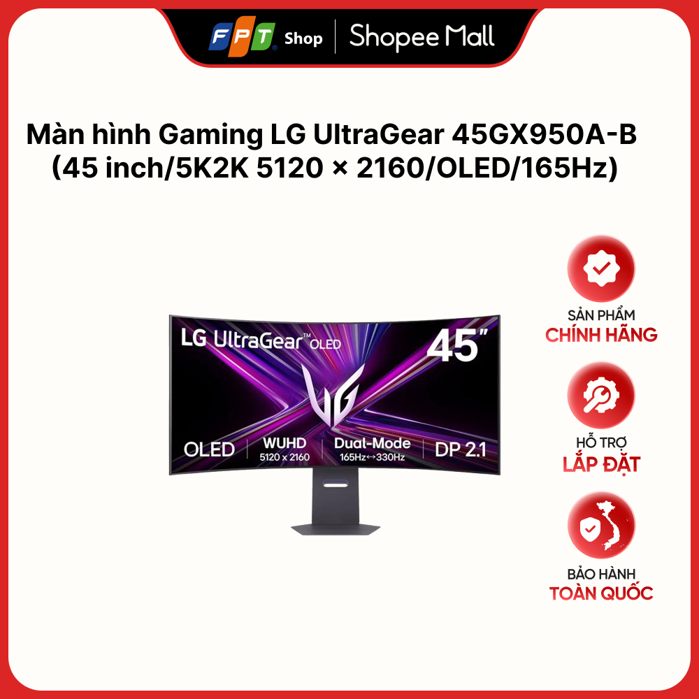 [Model 2026] Màn hình Gaming LG UltraGear 45GX950A-B (45 inch/5K2K 5120 x 2160/OLED/165Hz)