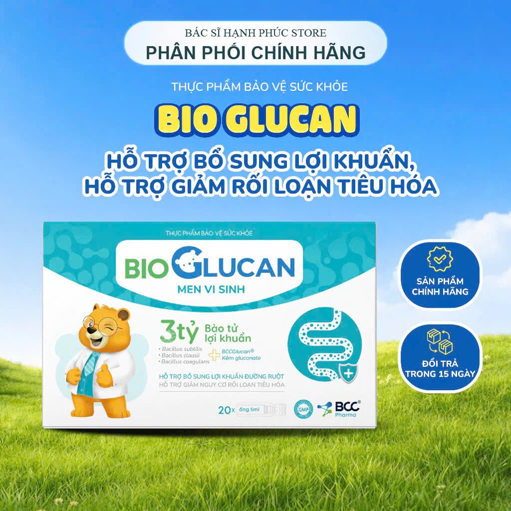 Bio Glucan BCC Pharma Men Vi Sinh bổ sung 3 tỷ bào tử lợi khuẩn đường ruột, hỗ trợ tiêu hóa cho bé