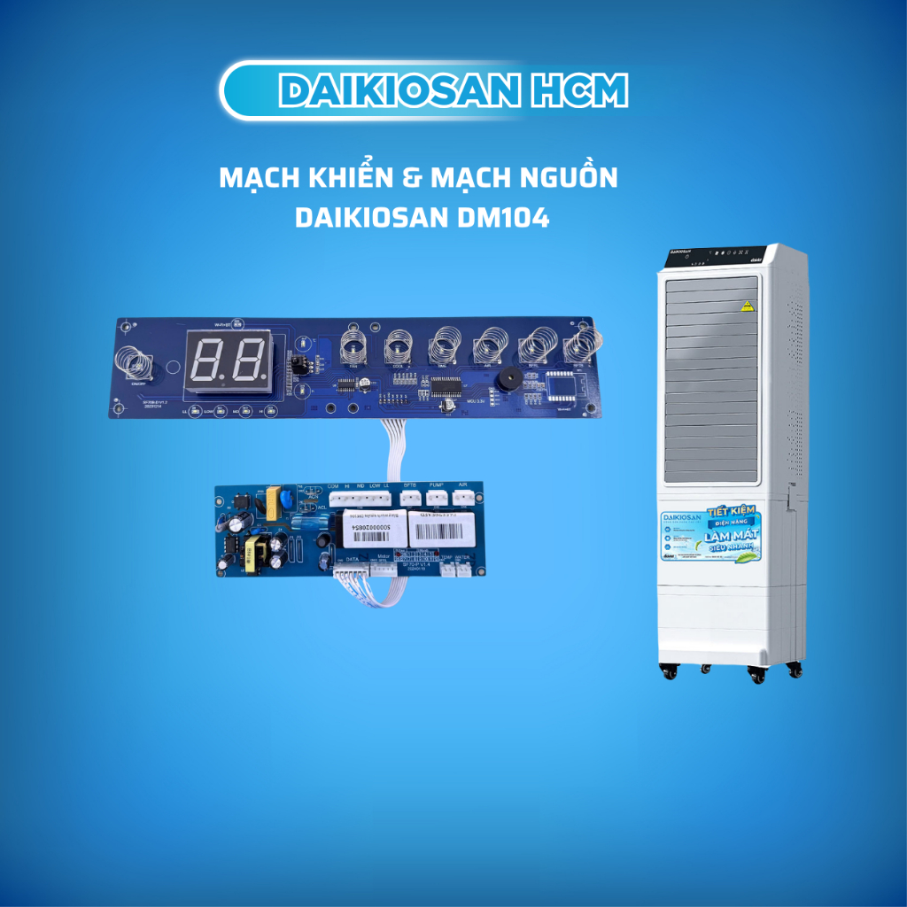 Bảng mạch nguồn + Khiển quạt điều hòa Daikiosan DM104- Hàng Chính Hãng