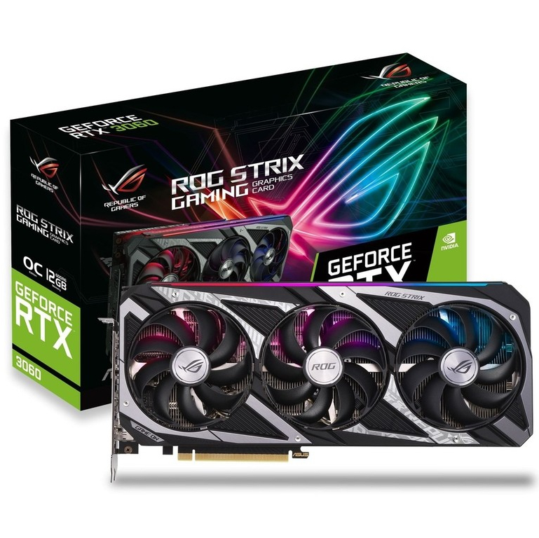 Card Màn Hình VGA Asus RTX 3060 12GB ROG Strix OC GDDR6 HÀNG ĐẸP ZIN
