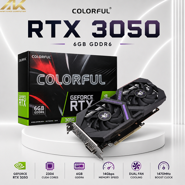 Card Màn Hình Colorful GeForce RTX 3050 6GB V4-V GDDR6