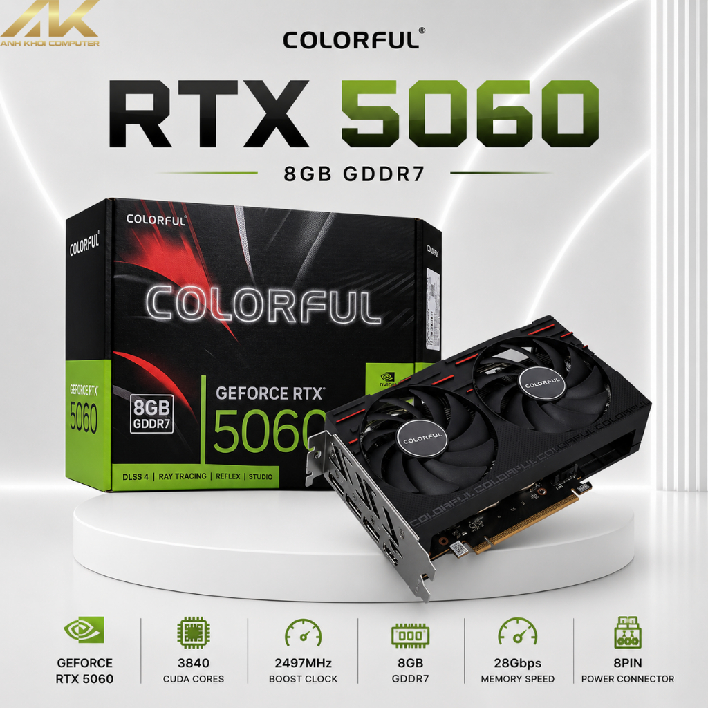 Card Màn Hình Colorful GeForce RTX 5060 Gaming DUO 8GB-V