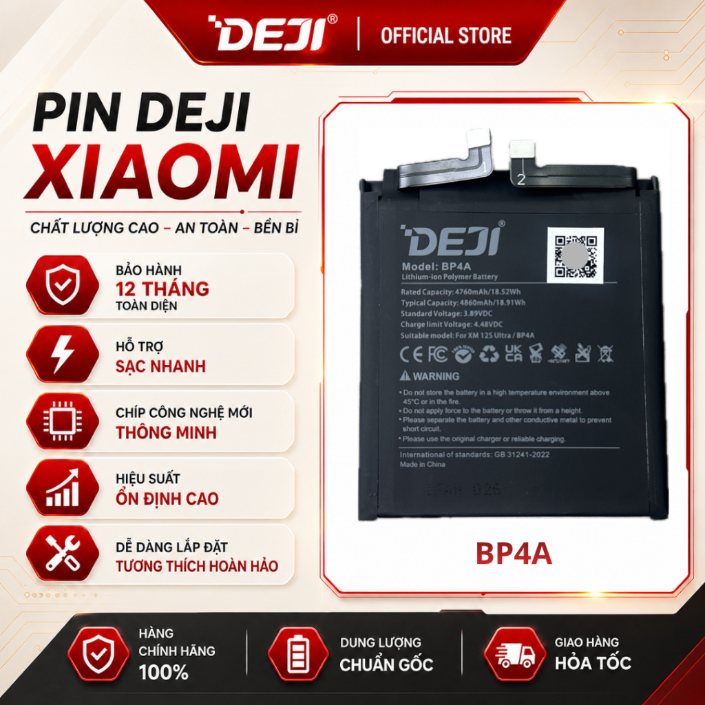 Pin Deji Cho Xiaomi 12S Ultra (4860mAh) | BP4A