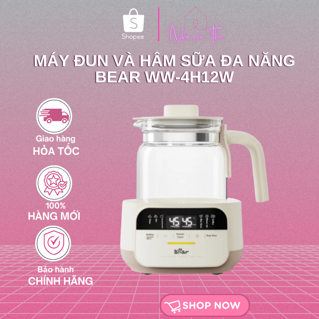 Máy đun và hâm sữa đa năng Bear WW-4H12W - Hàng Chính Hãng - Bảo Hành 18 tháng