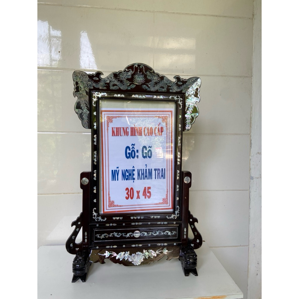 Khung Hình Thờ Gỗ Gõ, 30x45