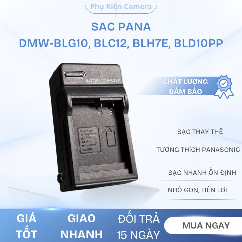 Sạc Panasonic DMW-BLG10 | Dùng Chung cho pin DMW- BLC12 / BLH7E / BLD10PP | Sạc Pin Máy Ảnh Lumix Th