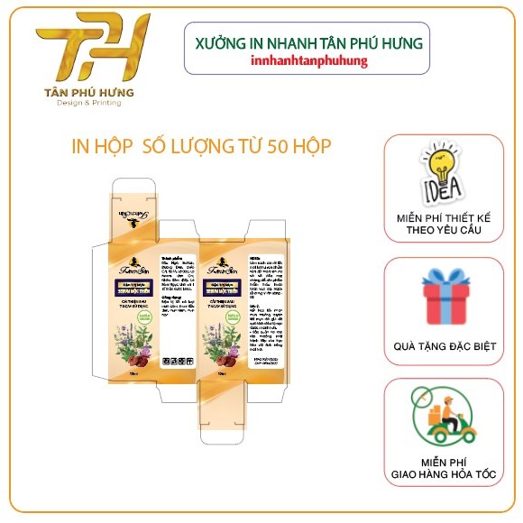 In hộp giấy theo yêu cầu - làm hộp giấy serum,body,face theo yêu cầu- từ 50 hộp.