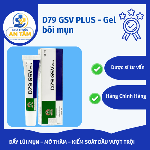 D79 GSV Plus - Gel bôi ngừa mụn ẩn, Mờ thâm, Kiểm soát dầu nhờn, Dưỡng da (15g)