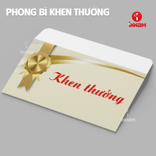 Phong bì khen thưởng, giấy dày đẹp, KT 12x22cm, có sẵn băng keo dán