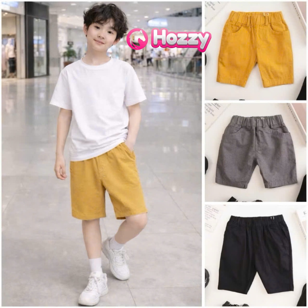 (10-38kg) Quần short kaki bé trai Hozzy chất kaki chun co giãn mềm đẹp (K40-1).