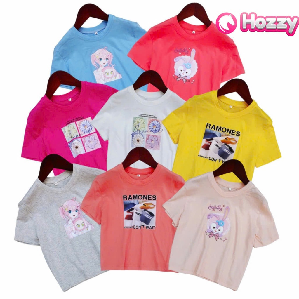 Áo thun bé gái Hozzy  size đại 15-46kg, chất thun cotton 100% mềm mát thấm mồ hôi
