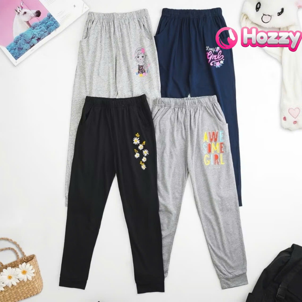 Quần dài thun bé gái Hozzy size đại 23-55kg, chất cotton mềm mịn