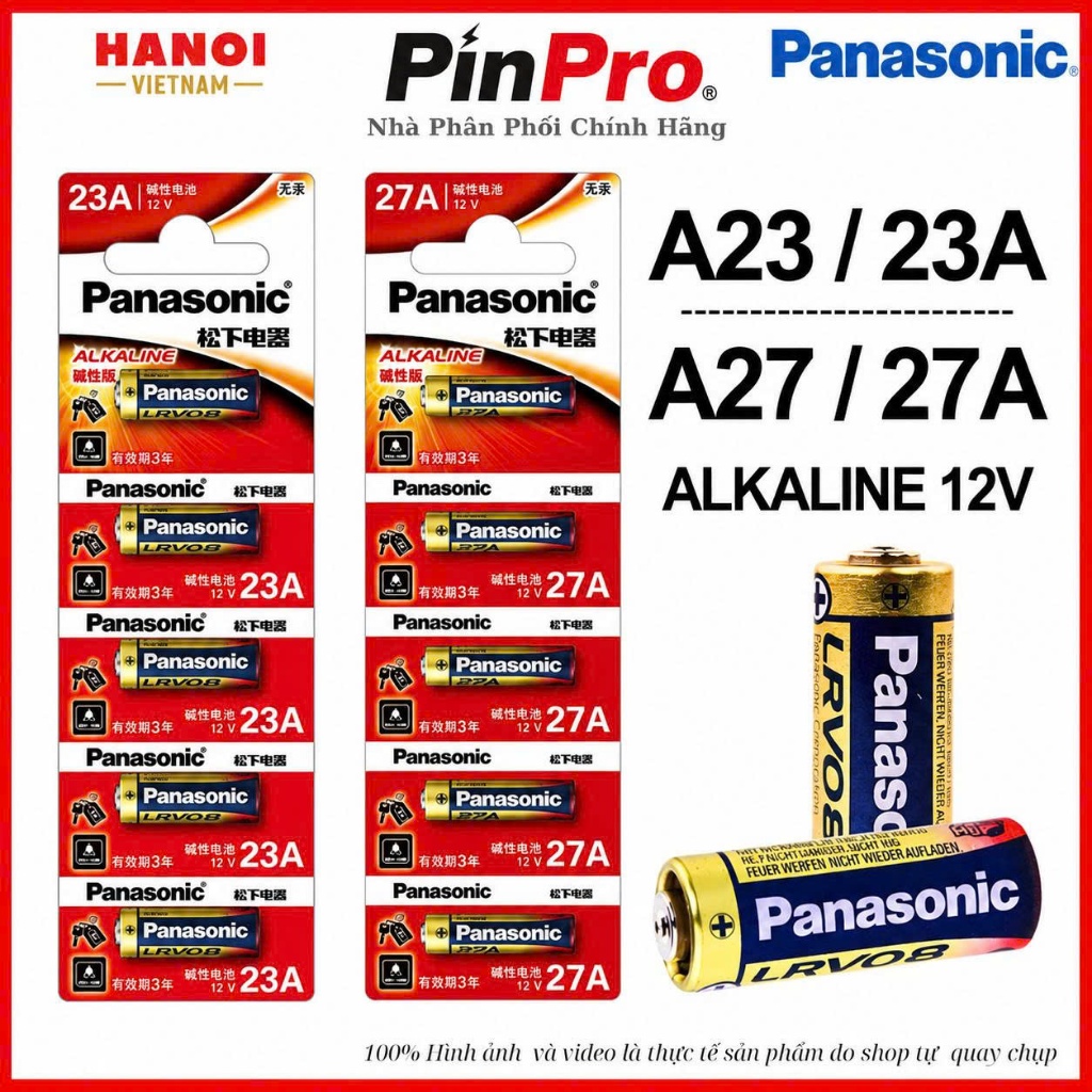 Pin A23 / A27 Panasonic 12V Cao Cấp - Hàng Chính Hãng Pin 23A 27A LRV08 Vỉ 5 Viên ( Kho Pin Giá Rẻ )
