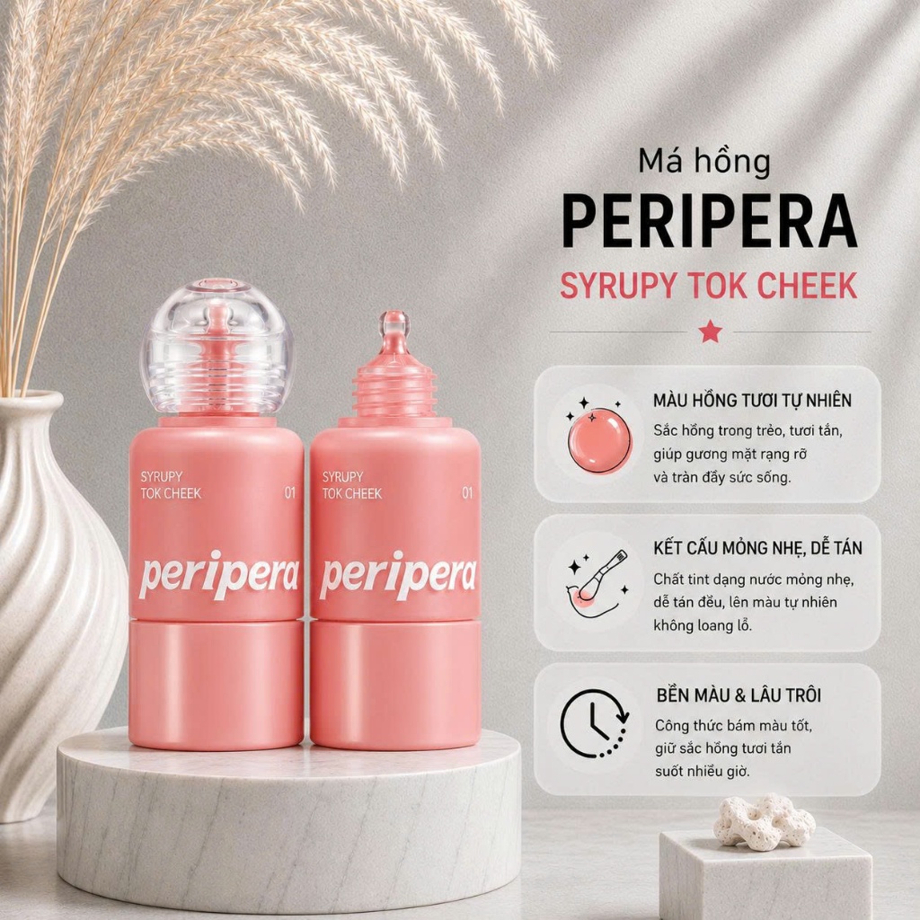 [Công ty] Má hồng kem Peripera Syrupy Tok - EllyShop176