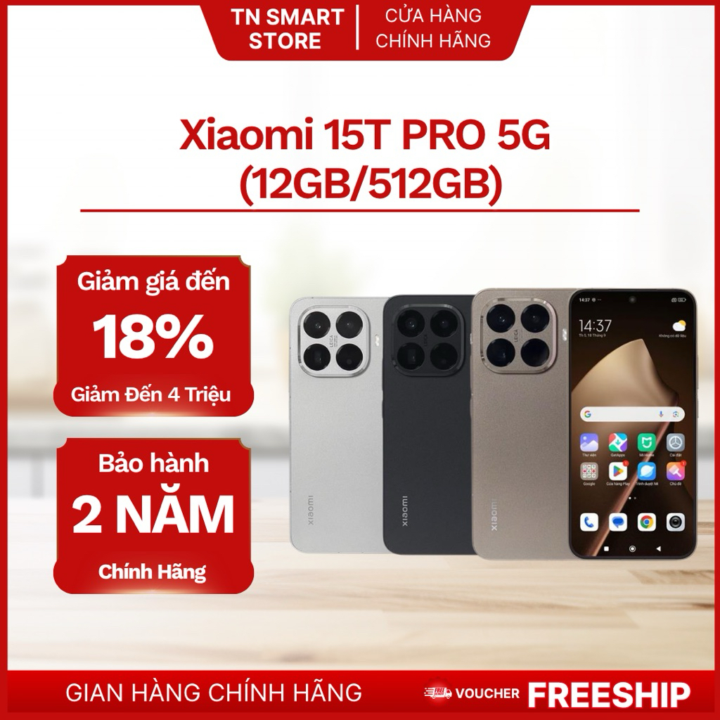 (Hàng TGDĐ)Xiaomi 15T Pro 5GB (12GB/512GB) - Hàng Chính Hãng, Nguyên Seal Bảo Hành 2 Năm